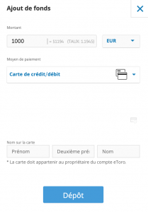 Étape 4 : Faire un premier dépôt sur son compte