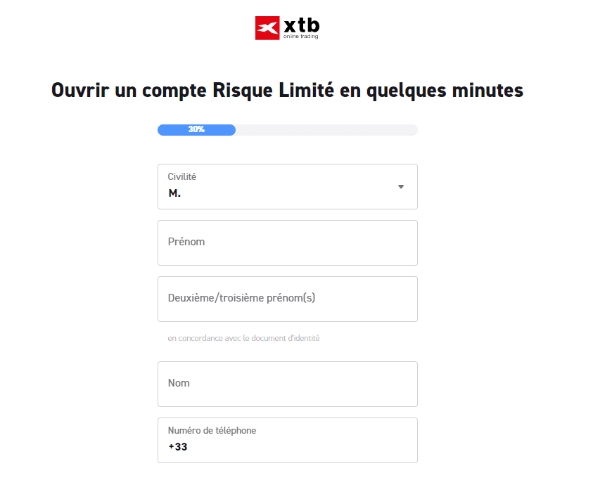Inscription XTB