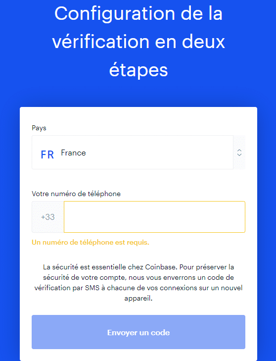 Coinbase vérification