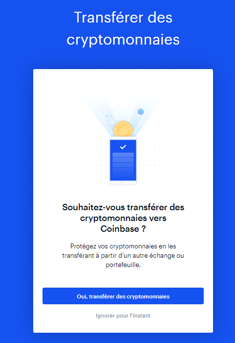 Dépôt Coinbase