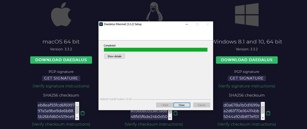 Terminer l'installation