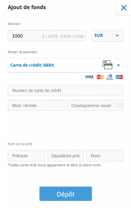 Etape 4 : Créditer son compte d'un premier dépôt 