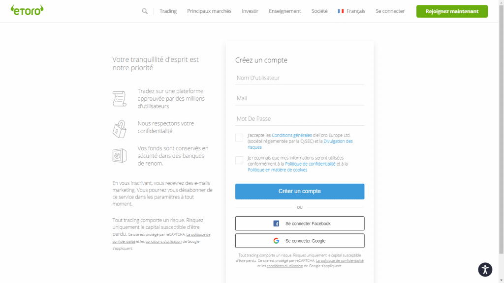 inscription etoro