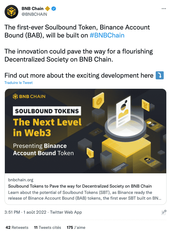 Les soulbounds tokens au cœur du KYC de Binance !