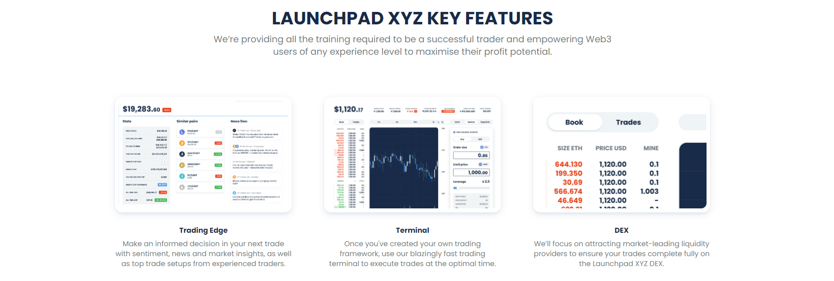 launchpad xyz features