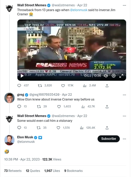 Compte Twitter officiel de Wall Street Memes