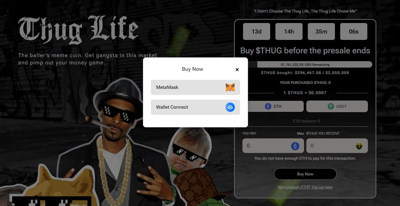 thug life connect wallet