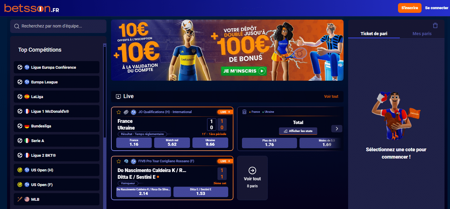 Casino avec retrait sans vérification Betsson