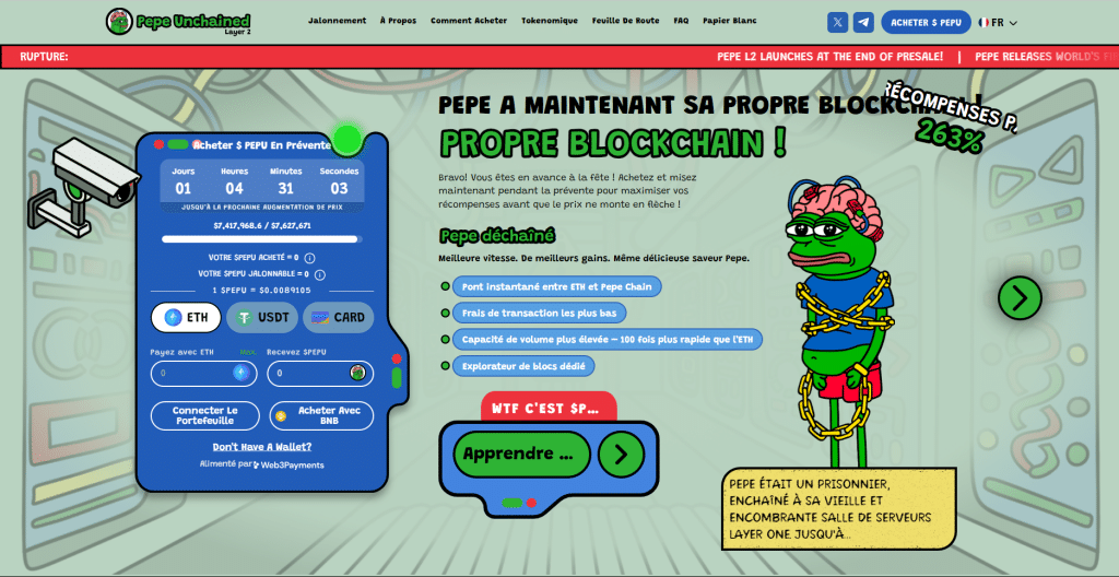 Pepe Unchained lève les craintes de récession et lève 700k$ de plus en 3 jours – La prévente totalise 7.4M$