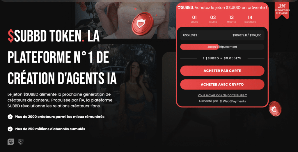site officiel SUBBD et prédictions de prix