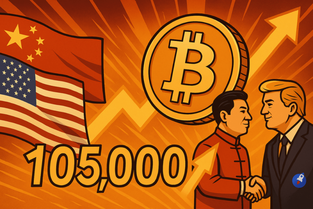 Bitcoin grimpe au-dessus de 105.000 $ suite à l’accord Chine-USA – Nouveau record cette semaine ?