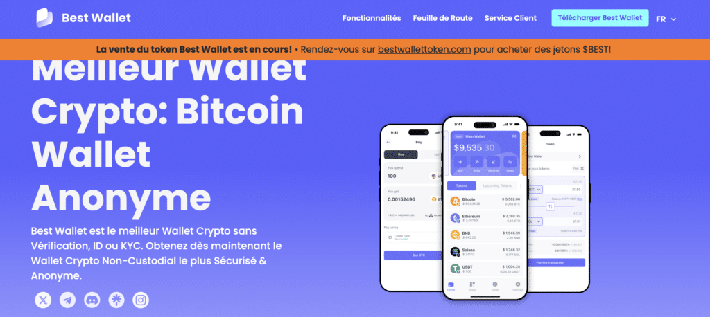 Page d'accueil Best Wallet