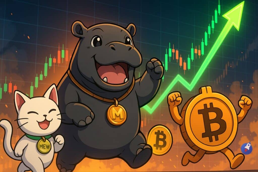 MOODENG et MEW volent la vedette au Bitcoin, puissant rallye suite au listing sur Robinhood