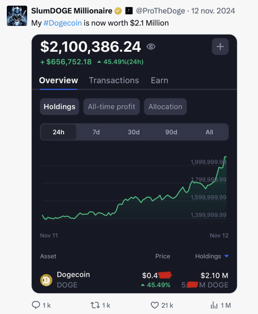 Dogecoin millionnaire