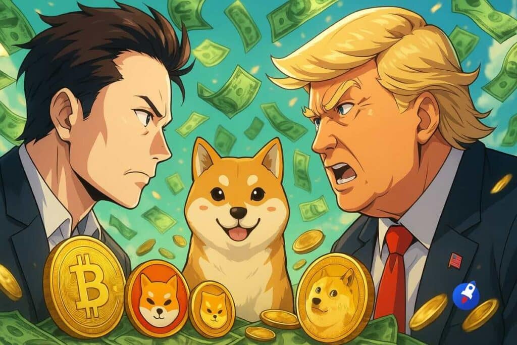 Trump contre Elon Musk : les 4 memecoins pour faire x100