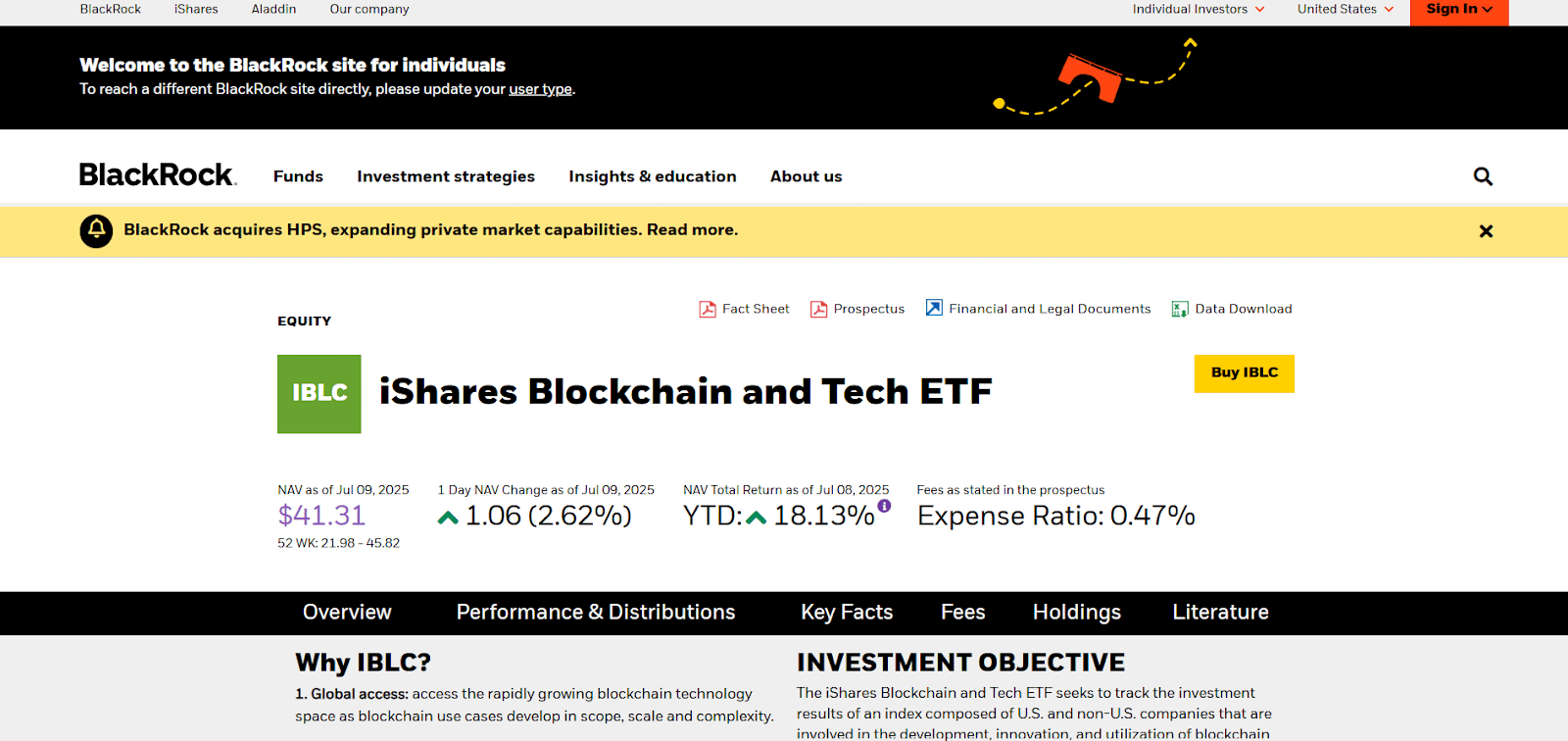 BlackRock iShares Blockchain and Tech ETF Penny stock