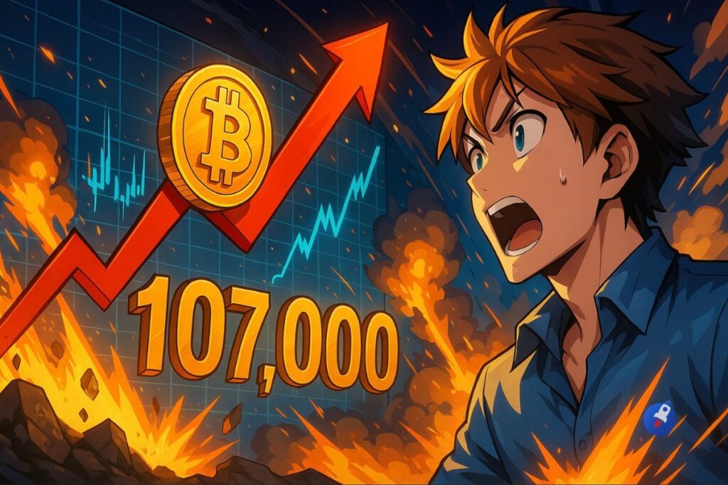 Le seuil des 107 000$ va déterminer l’avenir du bull run Bitcoin