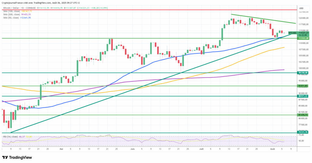 Graphique Bitcoin journalier