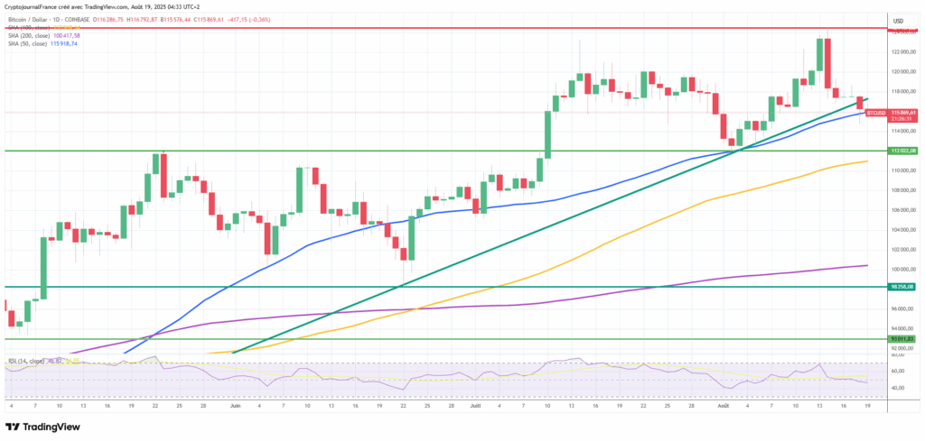 Graphique Bitcoin journalier
