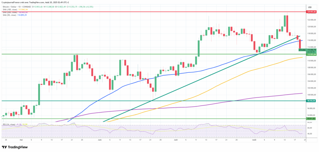 Graphique Bitcoin journalier