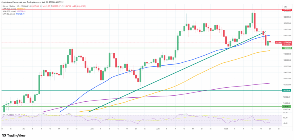 Graphique Bitcoin journalier