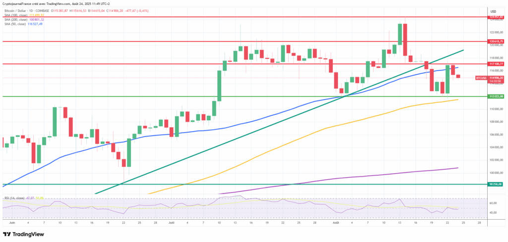 Graphique journalier Bitcoin