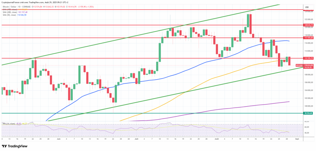 Graphique Bitcoin journalier