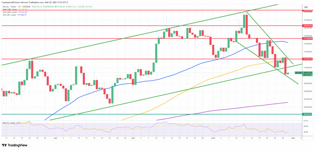Graphique Bitcoin journalier