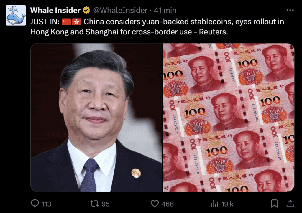 Chine stablecoins