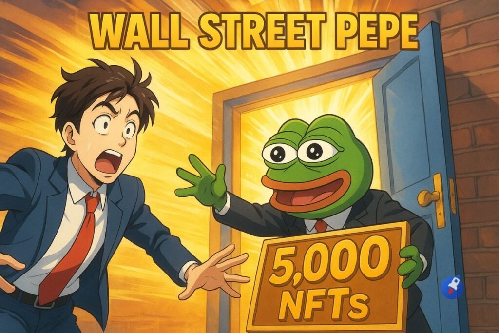 Wall Street Pepe offre 5 000 NFTs gratuits : à condition d’être sur la liste avant le 22 août !