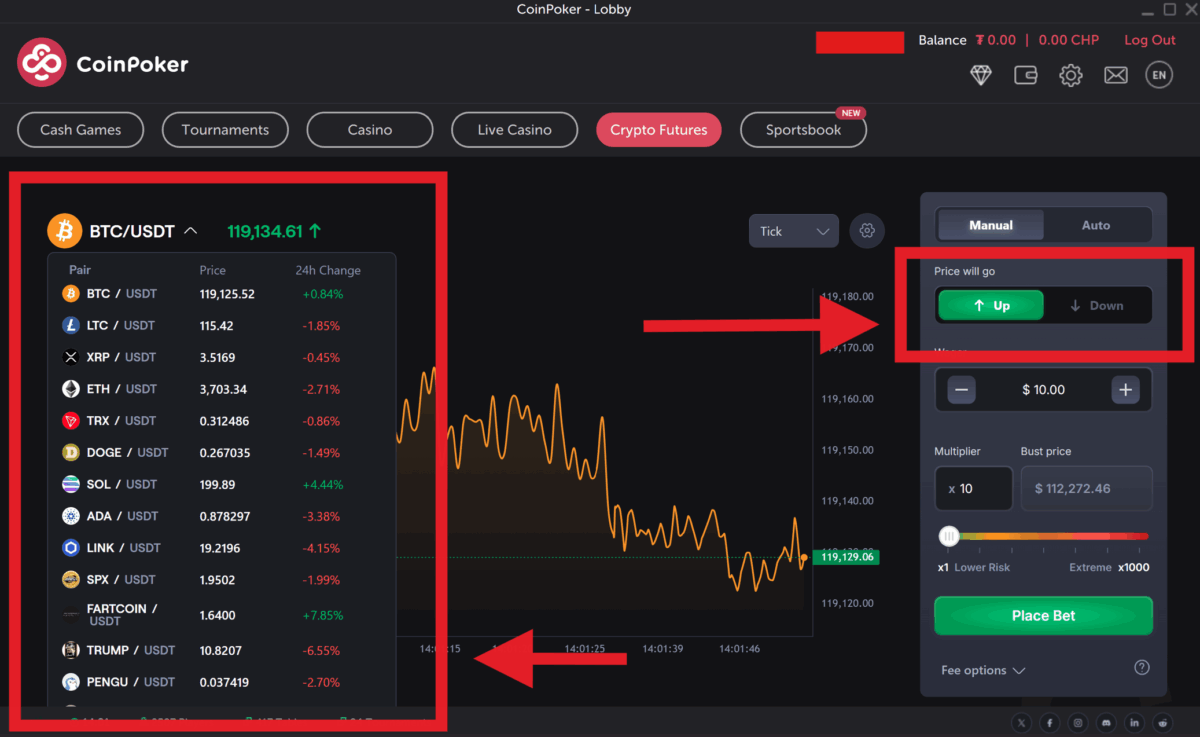 configurer trade contrat perp&eacute;tuel sur coinfutures