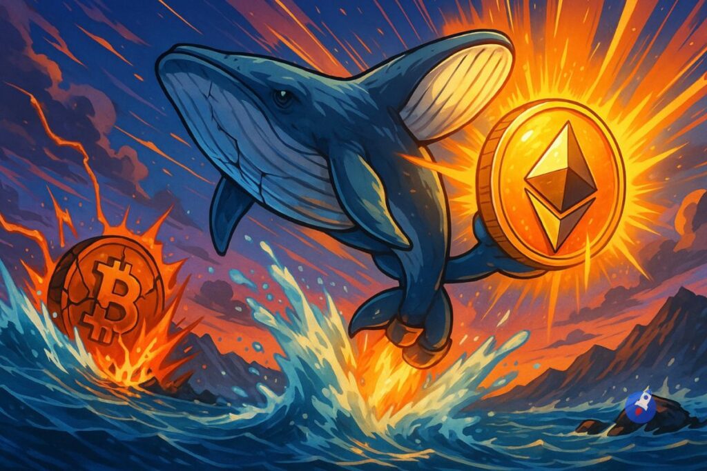 Une baleine effectue une rotation massive de $435 millions depuis Bitcoin vers Ethereum