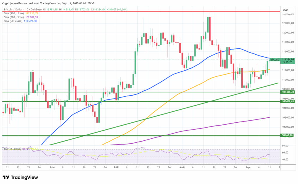 Graphique Bitcoin journalier