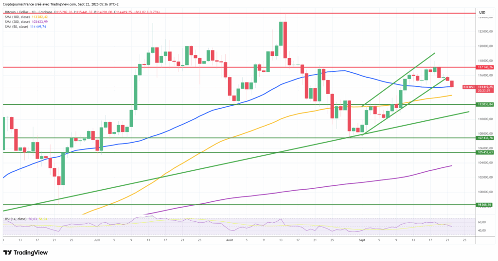 Graphique Bitcoin journalier
