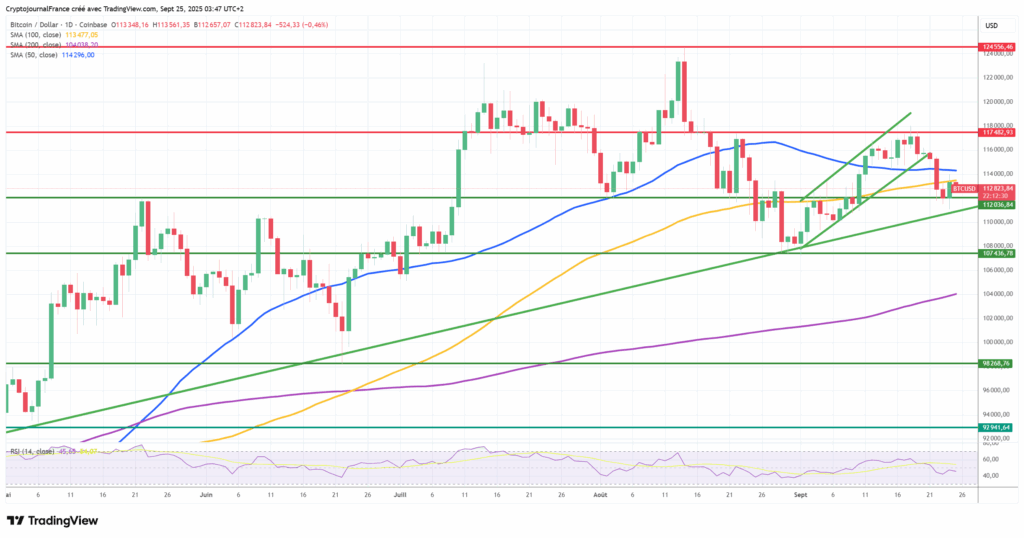 Graphique Bitcoin journalier