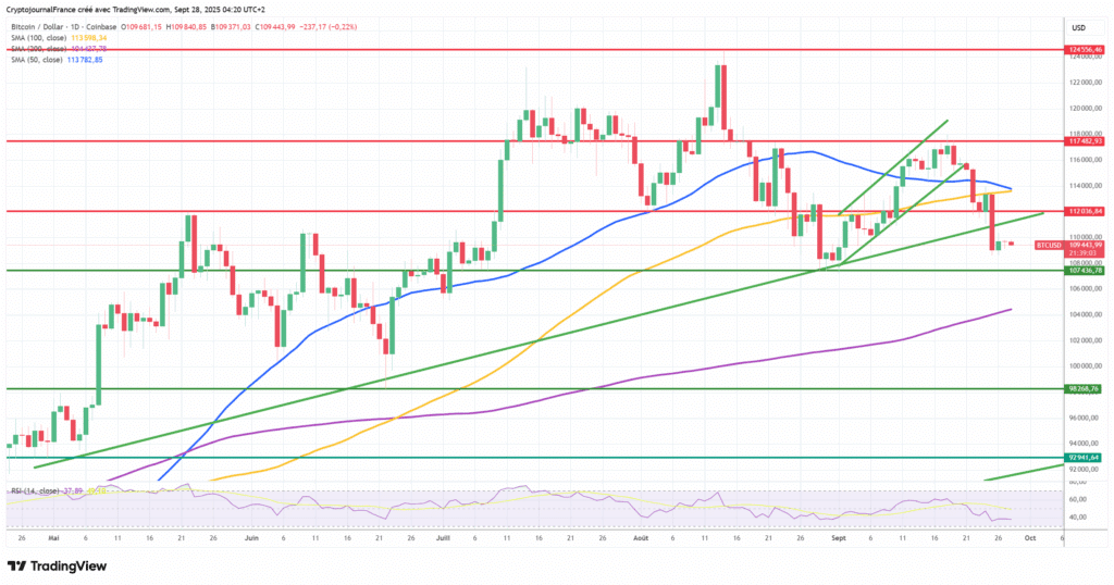 Graphique Bitcoin journalier
