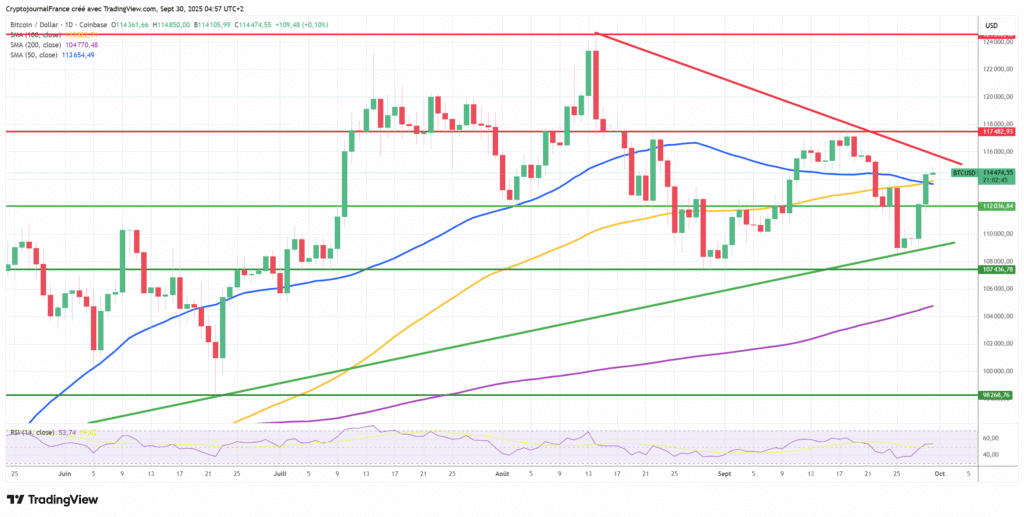 Graphique Bitcoin journalier