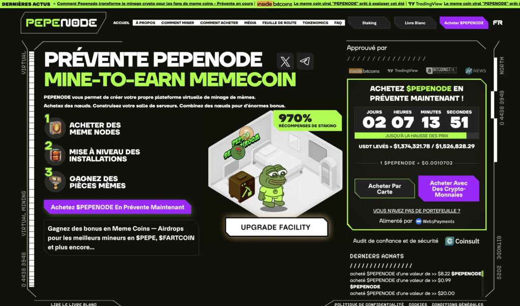 pepenode 1,3 million de dollars