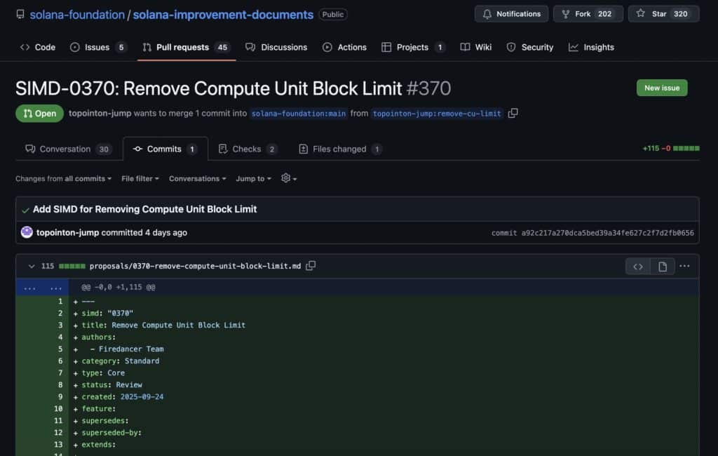 github solana limite blocs