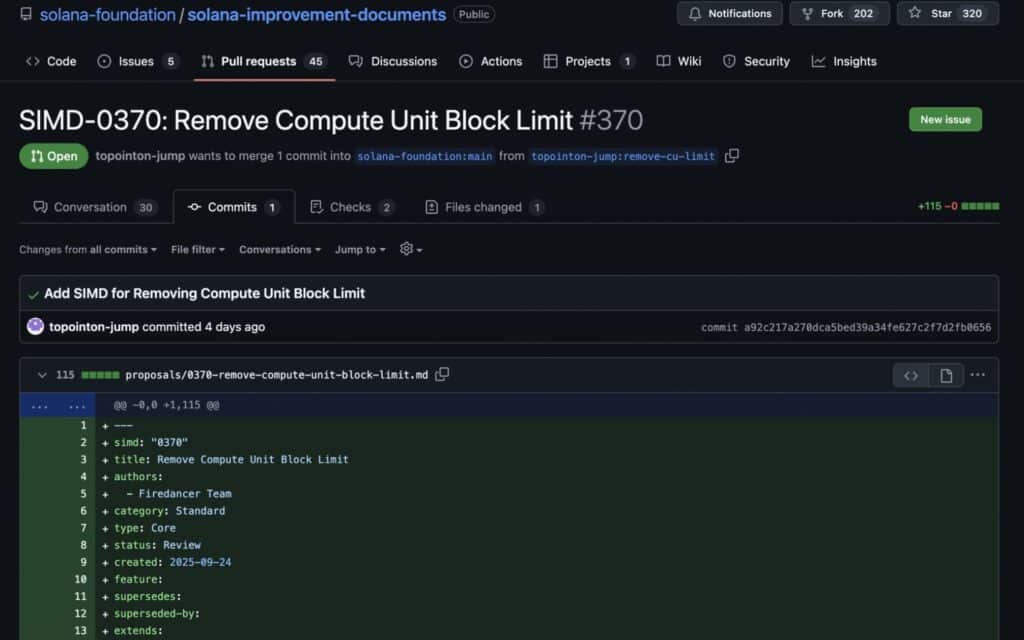 limlte des blocs solana