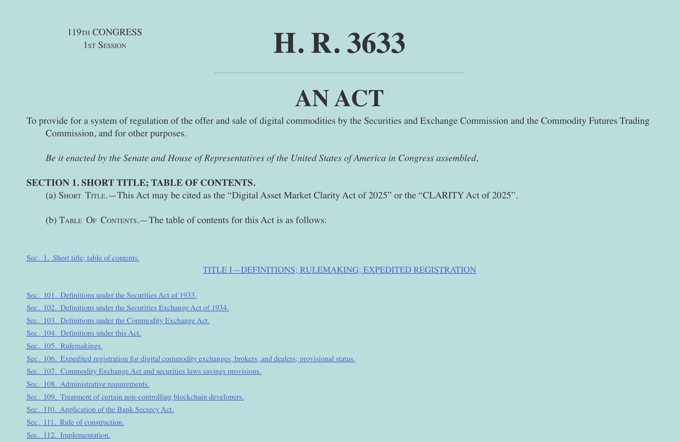 clarity act