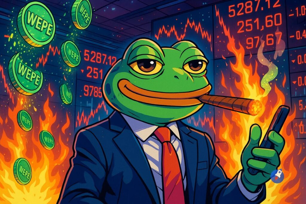 Wall Street Pepe frappe fort avec 3,6B WEPE brûlés