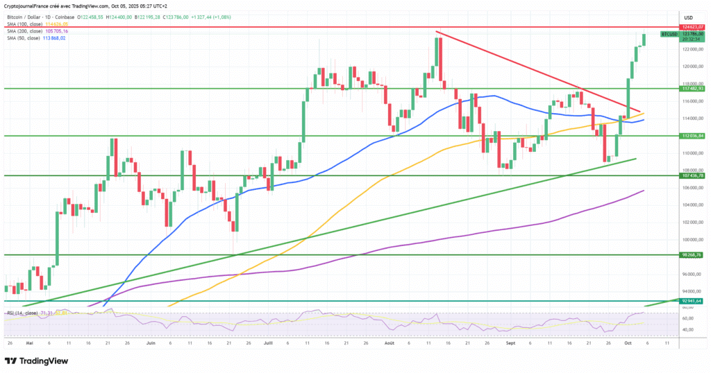 Graphique Bitcoin journalier