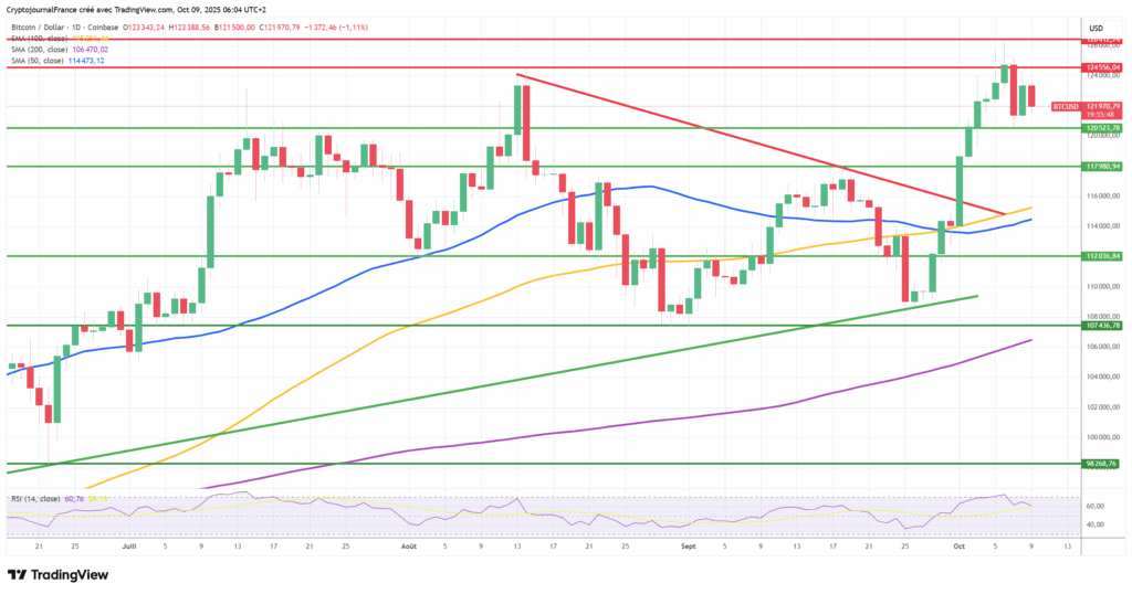 Graphique Bitcoin journalier