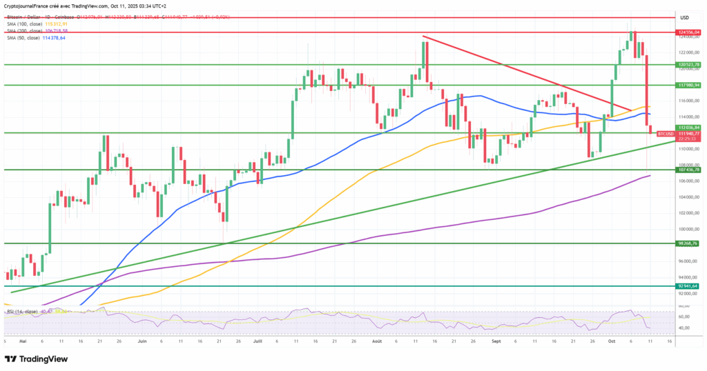 Graphique Bitcoin journalier