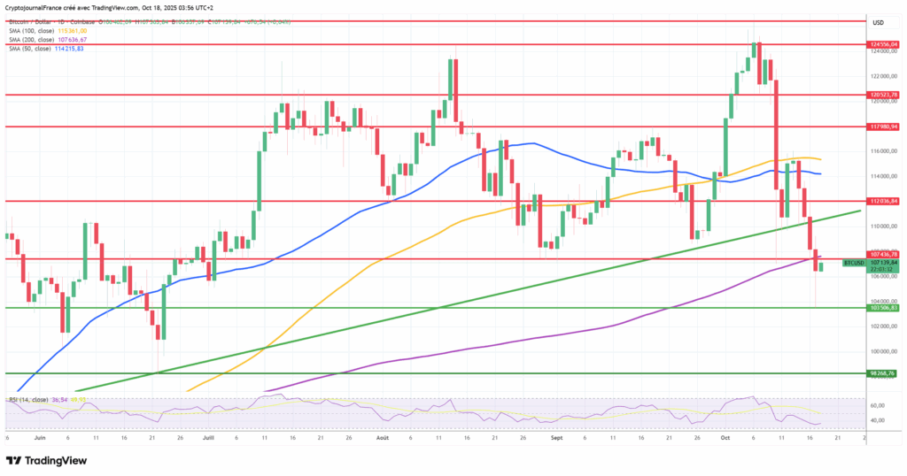 Graphique Bitcoin journalier