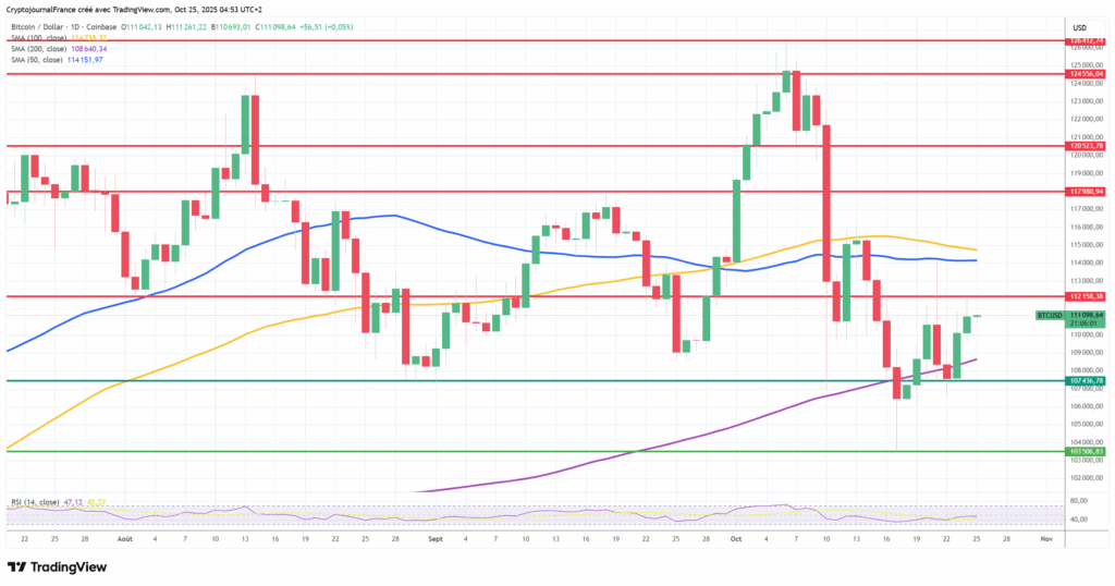 Graphique Bitcoin journalier