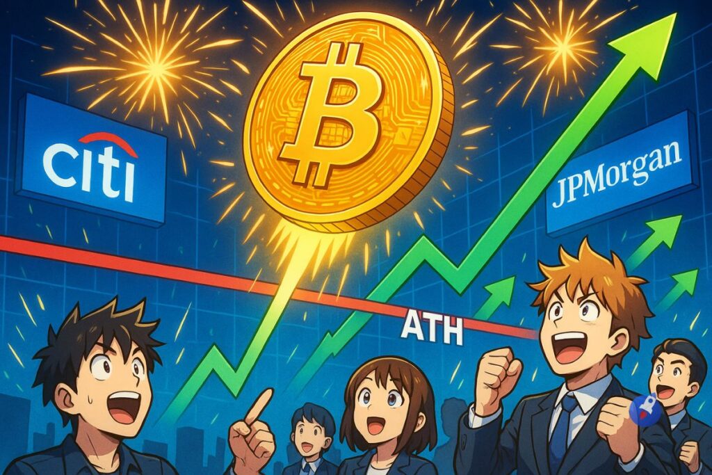 Record imminent sur Bitcoin ? Citi et JPM rehaussent leurs cibles en vue d’un T4 explosif