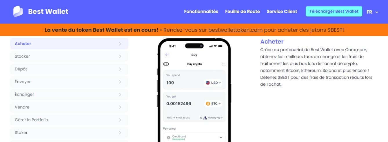 Frais Best Wallet