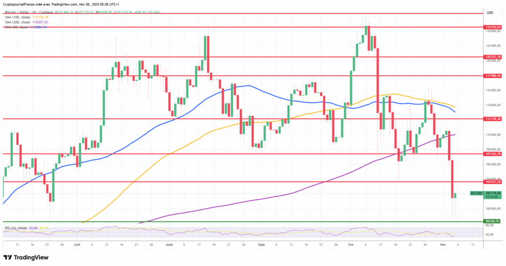 Graphique Bitcoin journalier